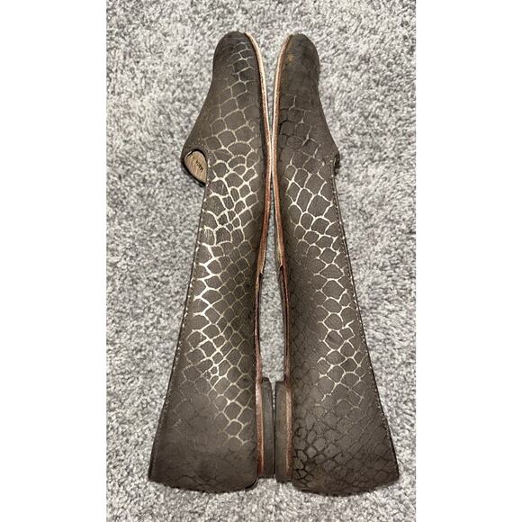 LOEFFLER RANDALL Women’s Flat Brown Gold Snake Pattern almond toe Sz 9‎ - Picture 7 of 9
